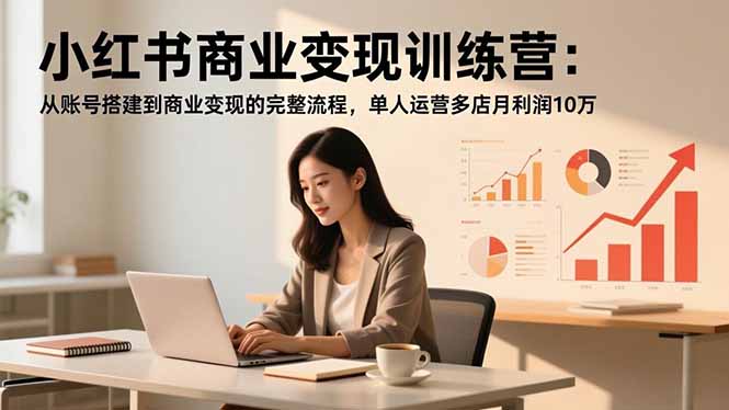 小红书商业变现训练营：从账号搭建到商业变现的完整流程，单人运营多店月利润10万-shxbox省心宝盒