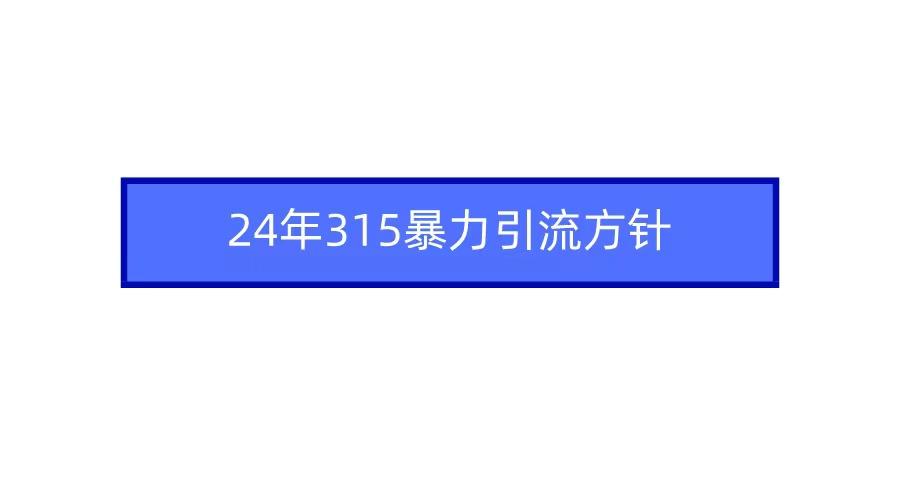 (9398期)2024年315暴力引流方针-shxbox省心宝盒