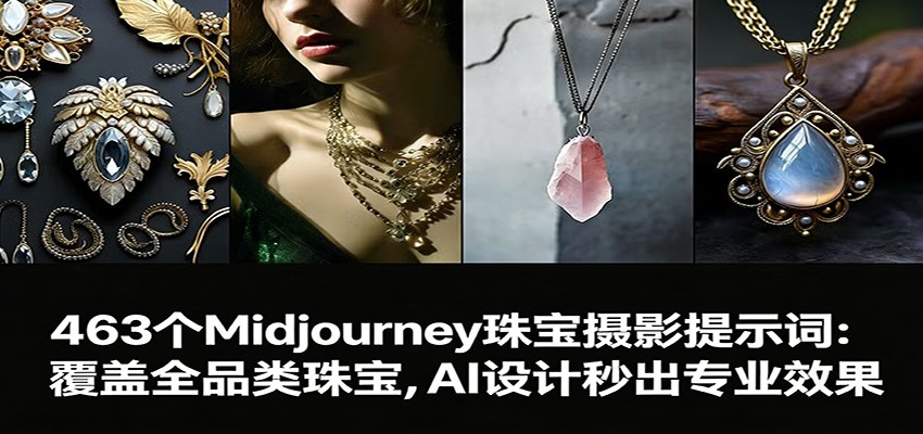 图片[1]-463个Midjourney珠宝摄影提示词：覆盖全品类珠宝，AI设计秒出专业效果-shxbox省心宝盒