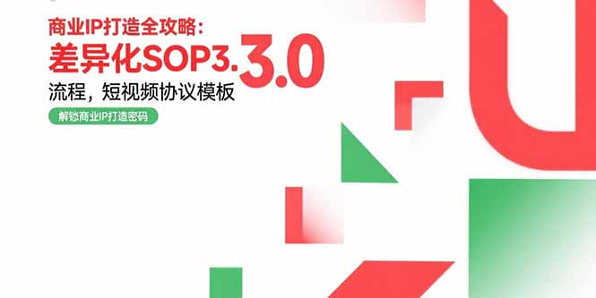 商业IP打造全攻略：差异化SOP3.0流程，短视频协议模板，婚恋项目实战案例-shxbox省心宝盒