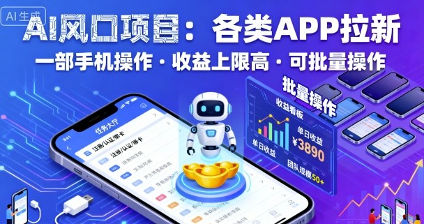 AI风口项目，各类APP拉新，一部手机就可以操作，收益上限高，可批量操作-shxbox省心宝盒