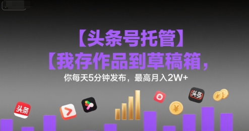 【头条号托管 】我存作品到草稿箱，你每天5分钟发布，最高月入2W+【揭秘】-shxbox省心宝盒
