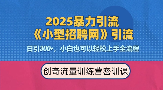 2025最新暴力引流方法，招聘平台一天引流300+，日变现多张，专业人士力荐-shxbox省心宝盒