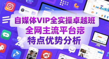 自媒体VIP全实操卓越班，全网主流平台特点优势分析-shxbox省心宝盒