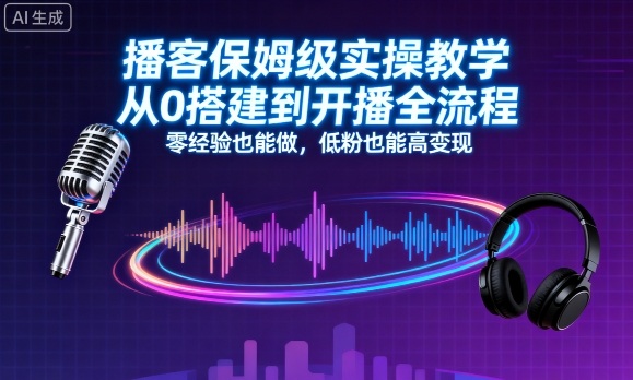 播客保姆级实操教学，从0搭建到开播全流程，零经验也能做，低粉也能高变现-shxbox省心宝盒