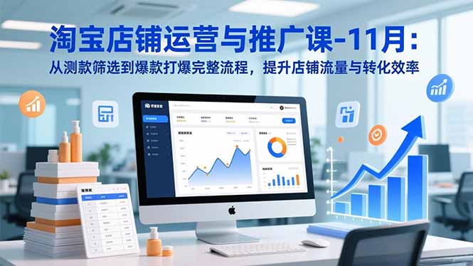 淘宝店铺运营与推广课-11月：从测款筛选到爆款打爆完整流程，提升店铺流量与转化效率-shxbox省心宝盒