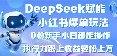 DeepSeek赋能小红书爆单玩法0粉新手小白都能操作，执行力跟上收益轻松上W，懒人勿做-shxbox省心宝盒