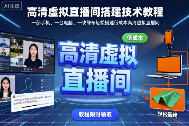 高清虚拟直播间搭建技术教程，一部手机、一台电脑、一块绿布轻松搭建低成本高清虚拟直播间-shxbox省心宝盒