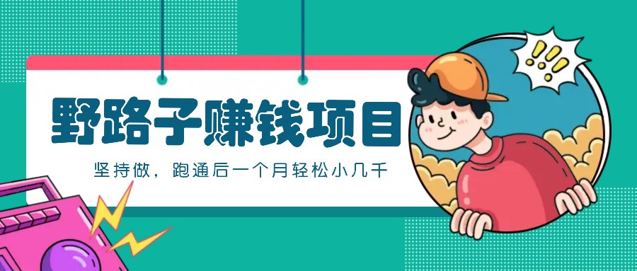 一个人就能操作的野路子赚钱项目，零成本零门槛坚持做，跑通后一个月小几千！-shxbox省心宝盒