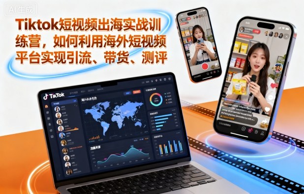Tiktok短视频出海实战训练营，如何利用海外短视频平台实现引流、带货、测评-shxbox省心宝盒
