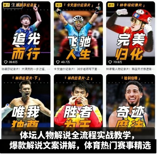 体坛人物解说全流程实战教学，爆款解说文案讲解，体育热门赛事精选-shxbox省心宝盒