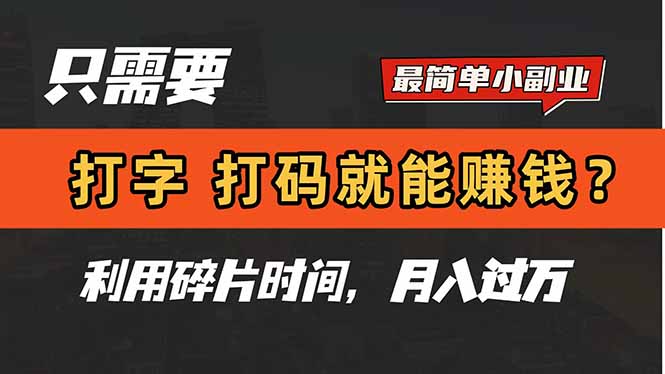 只需要打字，打码，就能赚钱？简单的赚钱小副业，利用碎片时间，月入过万-shxbox省心宝盒