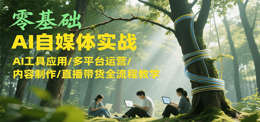 零基础AI自媒体实战，AI工具应用/多平台运营/内容制作/直播带货全流程教学-shxbox省心宝盒