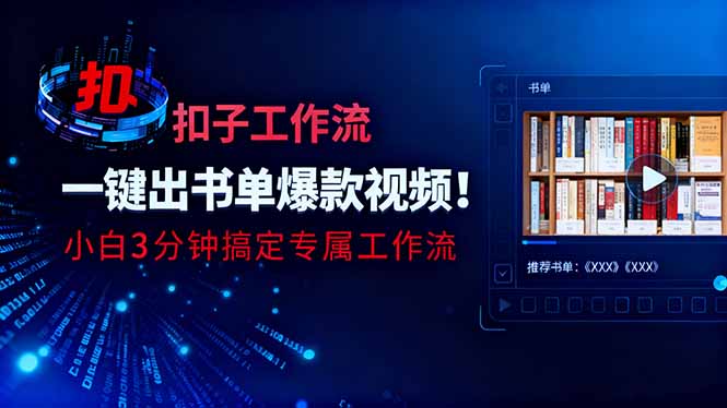 利用扣子工作流一键生成书单爆款视频，小白三分钟搞定专属工作流-shxbox省心宝盒