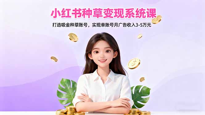 小红书种草变现系统课：打造吸金种草账号，实现单账号月广告收入3-5万元-shxbox省心宝盒