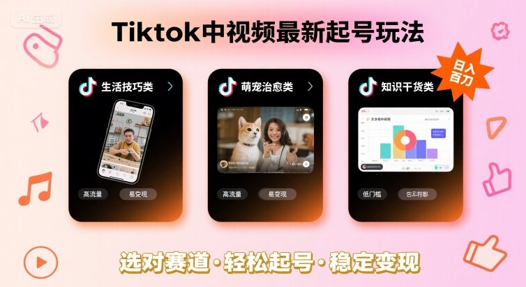 Tiktok中视频最新起号玩法，想要日入百刀，做好这几个赛道就可以了-shxbox省心宝盒