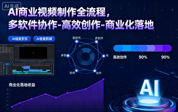 AI商业视频制作全流程，多软件协作-高效创作-商业化落地-shxbox省心宝盒