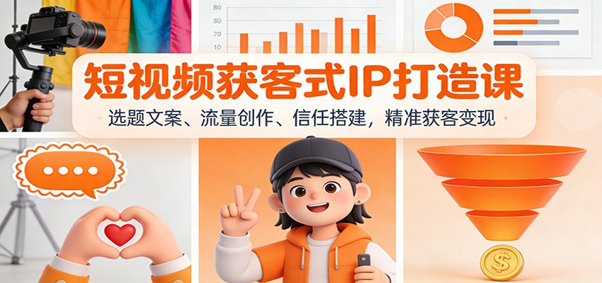 短视频获客式IP打造课：选题文案、流量创作、信任搭建，精准获客变现-shxbox省心宝盒