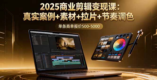 2025商业剪辑变现课：真实案例+素材+拉片+节奏调色，单条商单报价500-5000-shxbox省心宝盒