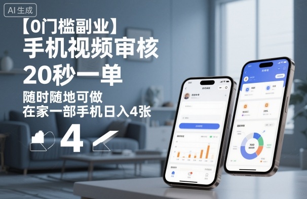 【0门槛副业】手机视频审核，20秒一单，随时随地可做，在家一部手机日入4张【揭秘】-shxbox省心宝盒