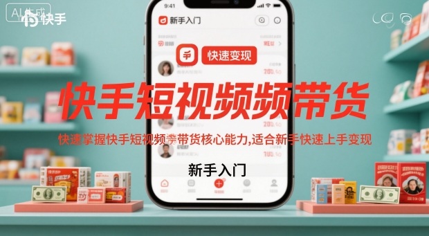 快手短视频带货，快速掌握快手短视频带货核心能力，适合新手快速上手变现-shxbox省心宝盒