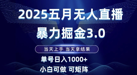 2025五月无人直播暴力掘金3.0,当天上手,当天拿结果,单号日入1k+小白可做可矩阵【揭秘】-shxbox省心宝盒