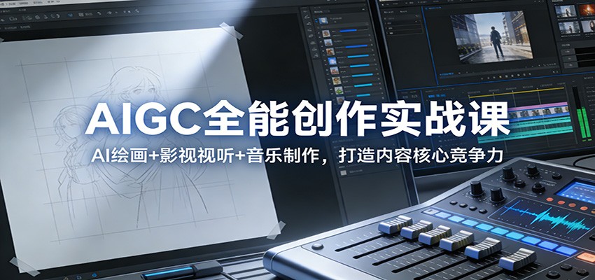 AIGC全能创作实战课：AI绘画+影视视听+音乐制作，打造内容核心竞争力-shxbox省心宝盒