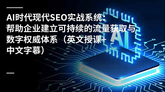 AI时代现代SEO实战系统：帮助企业建立可持续的流量获取与数字权威体系(英文授课+中文字幕-shxbox省心宝盒