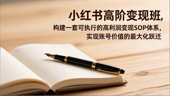小红书高阶变现班，构建一套可执行的高利润变现SOP体系，实现账号价值的最大化跃迁-shxbox省心宝盒