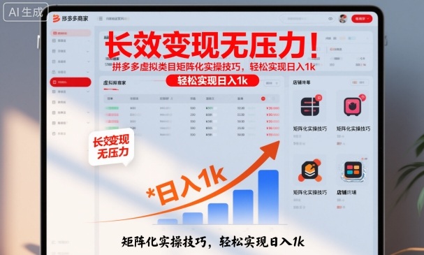 长效变现无压力！拼多多虚拟类目矩阵化实操技巧，轻松实现日入1k【揭秘】-shxbox省心宝盒