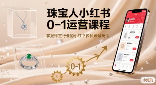 珠宝人小红书0-1运营课程，掌握珠宝行业的小红书多种账号玩法-shxbox省心宝盒