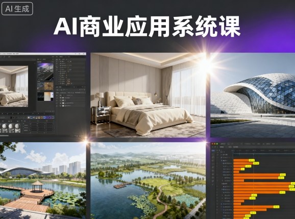 AI商业应用系统课，室内-软装-建筑-景观，智能设计+效果图+动画画实战-shxbox省心宝盒