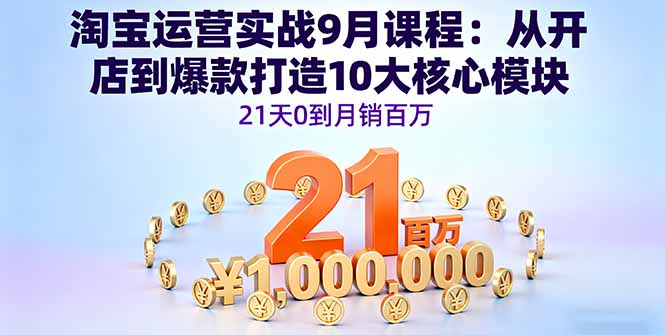 淘宝运营实战9月课程：从开店到爆款打造10大核心模块，21天0到月销百万-shxbox省心宝盒