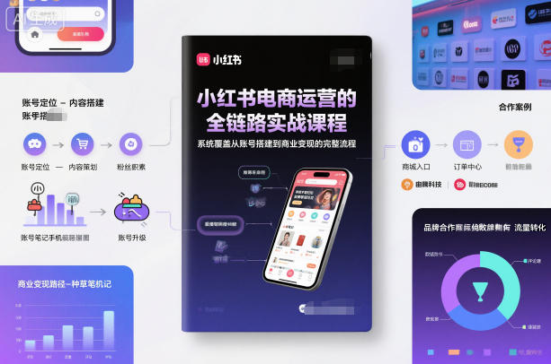 小红书电商运营的全链路实战课程，系统覆盖从账号搭建到商业变现的完整流程-shxbox省心宝盒