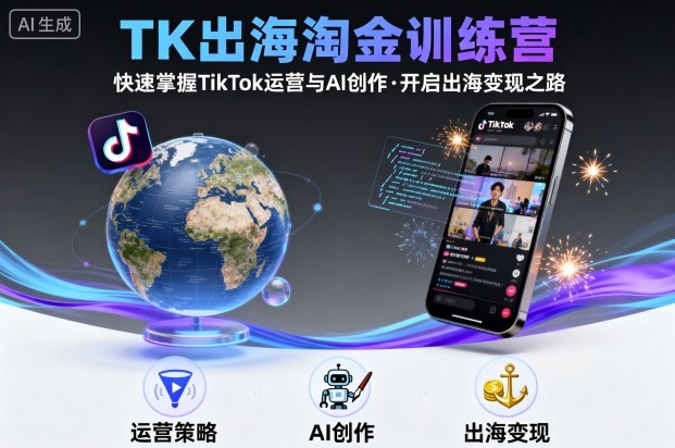 TK出海淘金训练营，助你快速掌握TikTok运营与AI创作，开启出海变现之路-shxbox省心宝盒