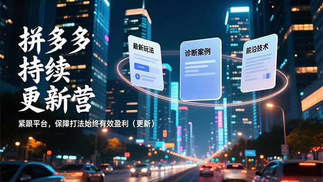 拼多多持续更新营，最新玩法、诊断案例、前沿技术，紧跟平台，保障打法始终有效盈利(更新-shxbox省心宝盒