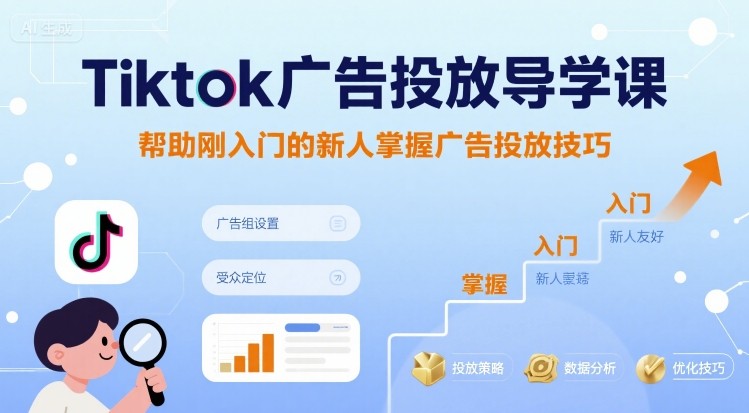 Tiktok广告投放导学课，帮助刚入门的新人掌握广告投放技巧-shxbox省心宝盒