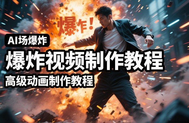 AI场景爆炸视频制作教程，利用人物实拍视频制作出高级的动画特效-shxbox省心宝盒