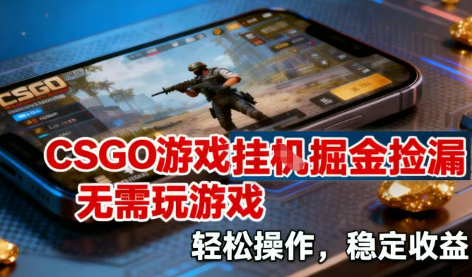CSGO游戏挂G掘金捡漏，不需要玩游戏，操作简单，收益稳定【揭秘】-shxbox省心宝盒