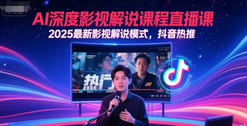 AI深度影视解说课程直播课，2025最新影视解说模式，抖音热推-shxbox省心宝盒
