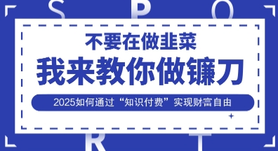 韭菜生涯终结者，我来教你做镰刀，2025如何通过“知识付费”实现财F自由【揭秘】-shxbox省心宝盒