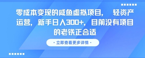 零成本变现的咸鱼虚拟项目， 轻资产运营，新手日入3张+，目前没有项目的老铁正合适-shxbox省心宝盒