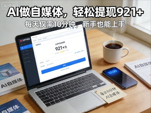 每天花费10分钟，头条号收益921+，用AI做自媒并不难【附视频教程】-shxbox省心宝盒