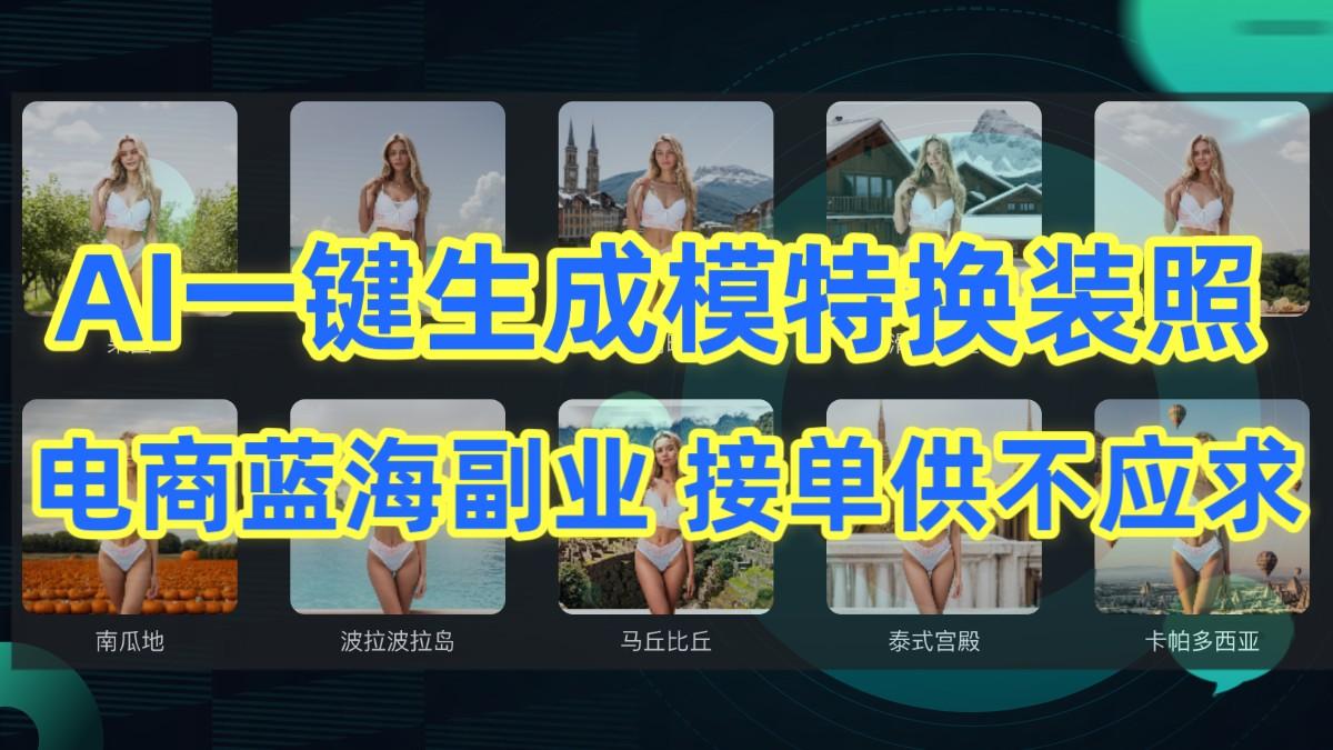 AI制作一键生成模特换装照,电商蓝海副业,接单供不应求-shxbox省心宝盒