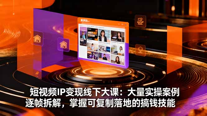 短视频IP变现线下大课：大量实操案例逐帧拆解，掌握可复制落地的搞钱技能-shxbox省心宝盒