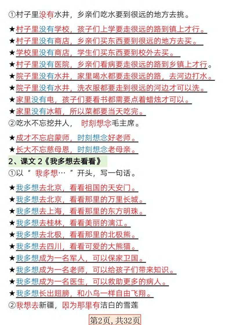 一年级下语文常考必备句子专项练习-shxbox省心宝盒