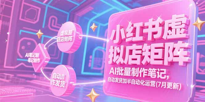 小红书虚拟店矩阵，AI批量制作笔记，自动发货加半自动化运营(7月更新-shxbox省心宝盒