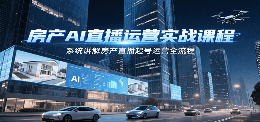 房产AI直播运营实战课程，系统讲解房产直播起号运营全流程-shxbox省心宝盒