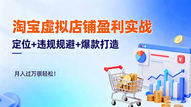 淘宝虚拟店铺盈利实战：定位+违规规避+爆款打造，月入过万很轻松！-shxbox省心宝盒