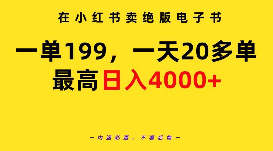 (9401期)在小红书卖绝版电子书，一单199 一天最多搞20多单，最高日入4000+教程+资料-shxbox省心宝盒